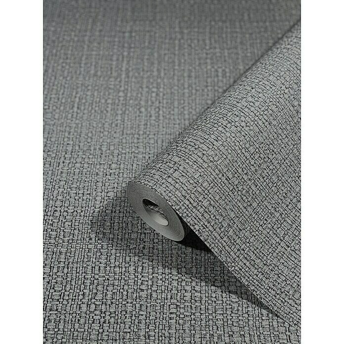 Marburg Vintage Deluxe Vliestapete Retro (Anthrazit-Silber, Uni, 10,05 x 0,53 m) | BAUHAUS
