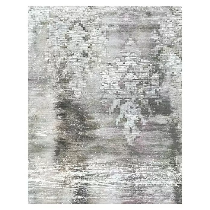 Marburg Smart Art Gallery Fototapete Shabby Chic - B x H: 2,65 x 3,4 m, Vlies, Version I - Grau - Abstraktes grau-weißes Used-Muster mit geometrischen Texturen.