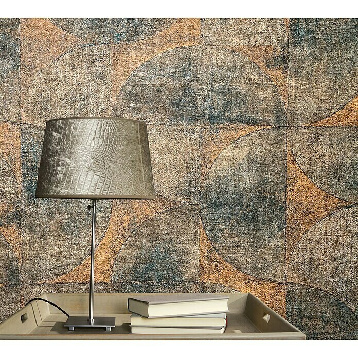 Marburg Vintage Deluxe Vliestapete (Kupfer-Anthrazit, Grafisch, 10,05 x 0,53 m) | BAUHAUS