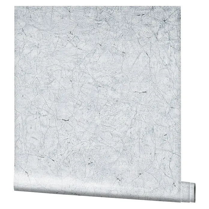 Marburg Vintage Deluxe Vliestapete Craquelée-Risse - Lichtgrau, Grafisch, 10,05 x 0,53 m - Tapetenrolle mit einem eleganten, hellgrauen Marmormuster. Perfekt, um jedem Raum eine edle Note zu verleihen und ein stilvolles Ambiente zu schaffen.