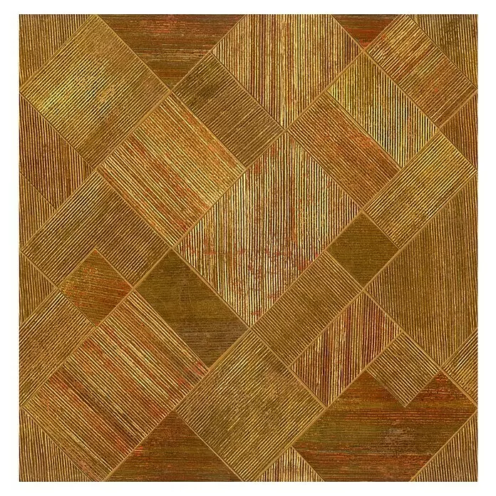 Marburg Smart Art Gallery Fototapete Intarsie - B x H: 2,65 x 2,7 m, Vlies - Goldenes geometrisches Muster mit texturierten linearen Details.