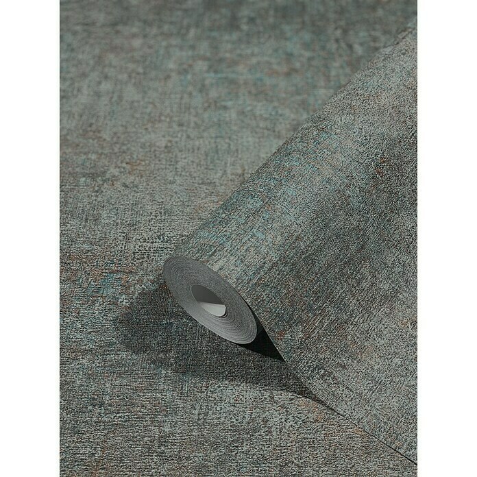 Marburg Vintage Deluxe Vliestapete (Grau-Blau, Uni, 10,05 x 0,53 m) | BAUHAUS