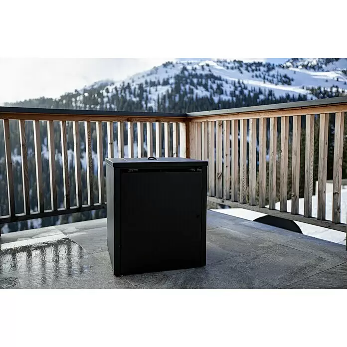 MWH Feuerstelle Palermo - 55 x 55 x 79 cm, Aluminium, Schwarz - Stimmungsaufnahme