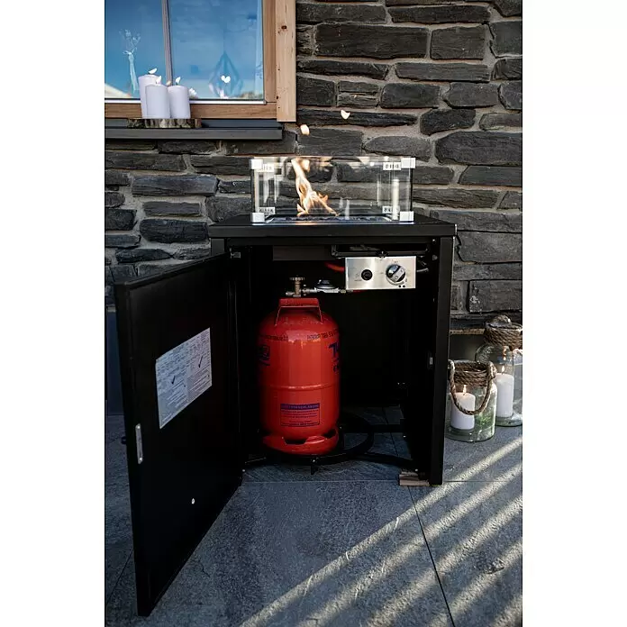 MWH Feuerstelle Palermo - 55 x 55 x 79 cm, Aluminium, Anthrazit - Stimmungsaufnahme