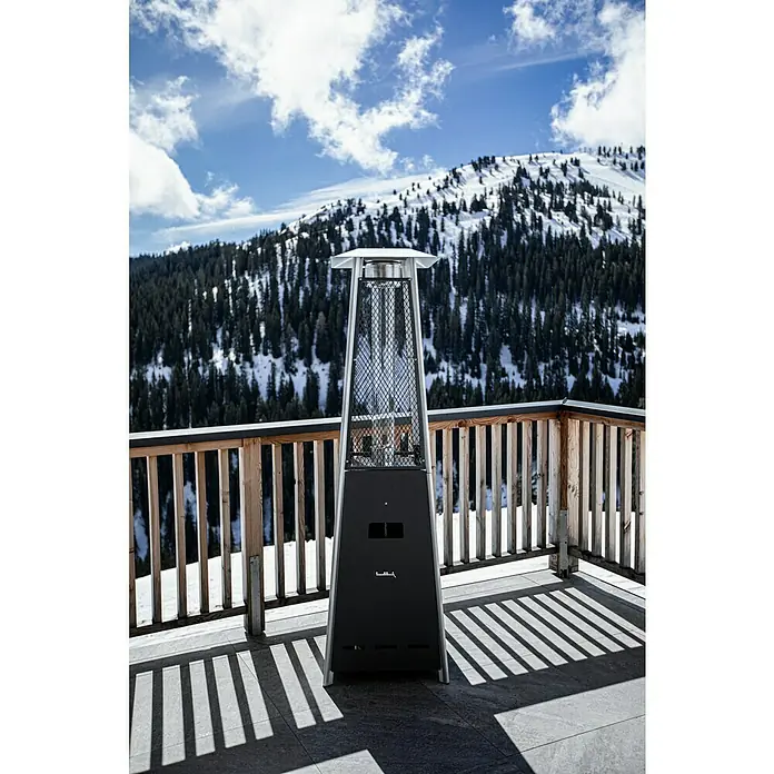Terrassenstrahler Kairo - 10 kW, Höhe: 182 cm - Der elegante Enders-Terrassenheizer aus Stahl sorgt für angenehme Wärme auf der Terrasse mit einem traumhaften Panorama im Hintergrund.