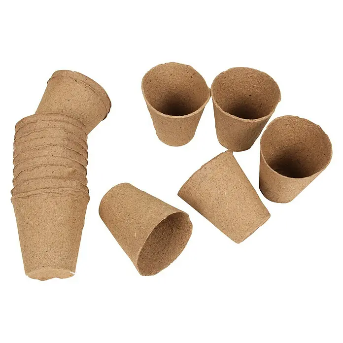 Floraworld Anzuchttopf Classic - Ø x H: 8 x 8 cm, Natur - Braune, biologisch abbaubare Anzuchttöpfe aus Papier, ideal für die Aussaat und Anzucht von Pflanzen.