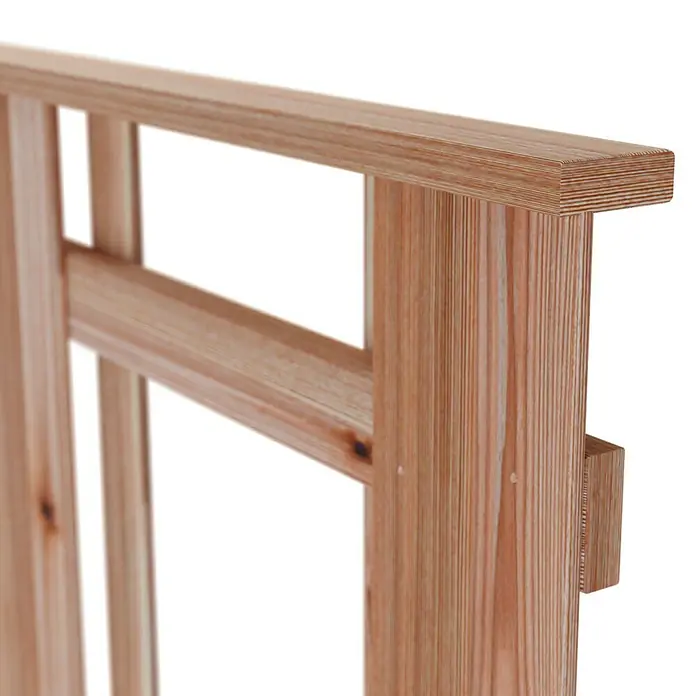 T & J Sichtschutzelement Aalborg - B x H: 180 x 180 cm, Natur - Nahaufnahme eines Holzrahmens, der die natürliche Maserung und Konstruktion des Produkts hervorhebt, ideal für rustikale Dekorationen.