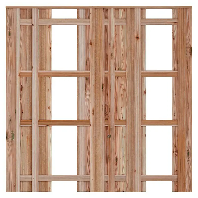 T & J Sichtschutzelement Aalborg - B x H: 180 x 180 cm, Natur - Eine Holzzaunplatte mit einem modernen Design, ideal für den Außenbereich. Die Holzstruktur bietet Privatsphäre und Ästhetik.