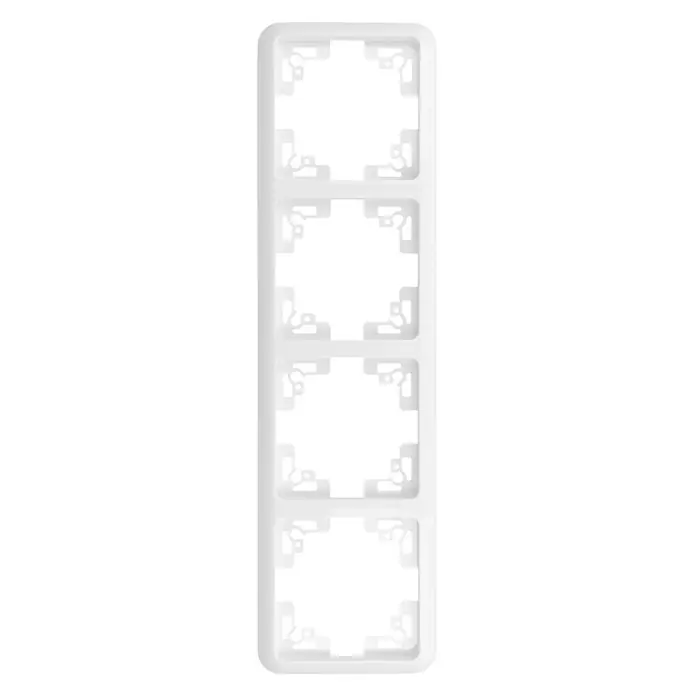 Voltomat BETA Abdeckrahmen - Ultraweiß, 4-fach, Kunststoff - Weiße 4-fach Abdeckung für Schalter und Steckdosen, minimalistisches Design für moderne Innenräume. Robuste Bauweise.