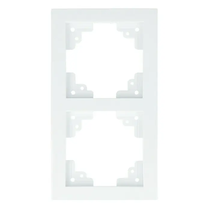 Voltomat MIKA Abdeckrahmen - Ultraweiß, 2-fach, Kunststoff - Weiße Doppelrahmenabdeckung für Schalter und Steckdosen, ideal für eine saubere Installation. Hohe Qualität und modernes Design für Ihr Zuhause.