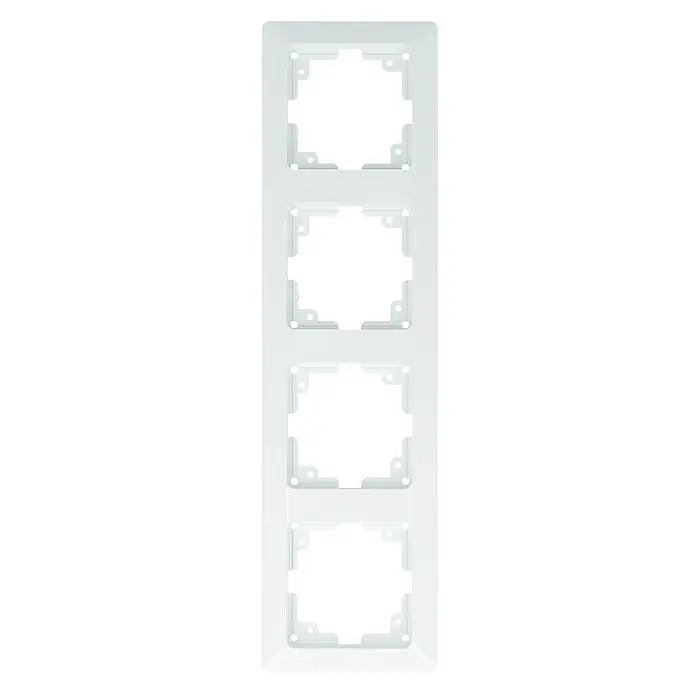 Voltomat VEGA Abdeckrahmen - Ultraweiß, 4-fach, Kunststoff - Weiße 4-fach Abdeckung für Schalter und Steckdosen. Ein elegantes Designelement für jede moderne Inneneinrichtung.