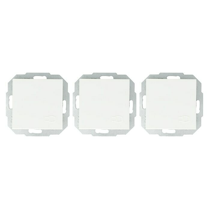 Voltomat Steckdose mit Deckel (Reinweiß, 1-fach, Kunststoff, Unterputz, IP20)
