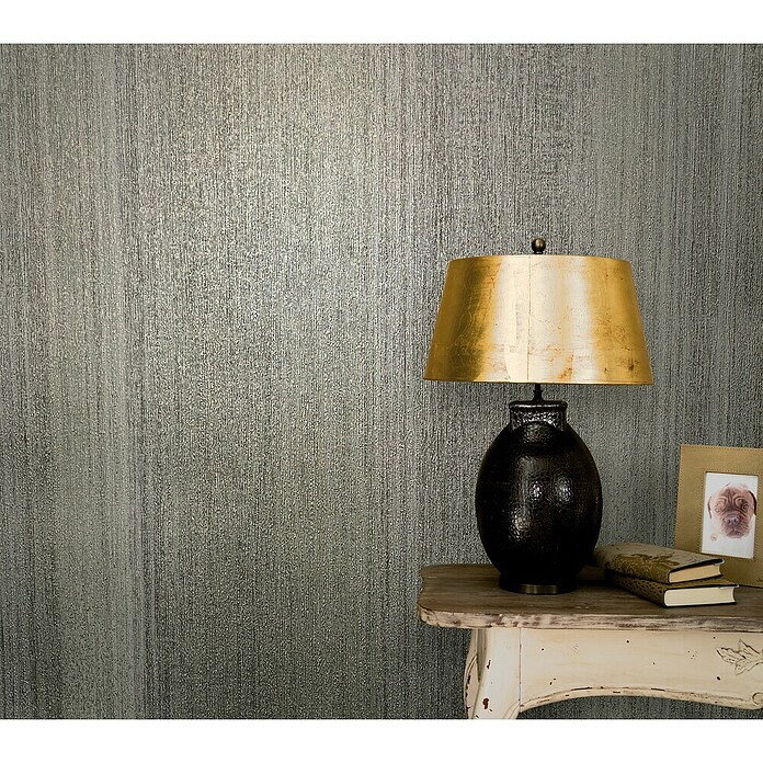 Marburg Vintage Deluxe Vliestapete (Grau-Gold, Streifen, 10,05 x 0,53 m) | BAUHAUS