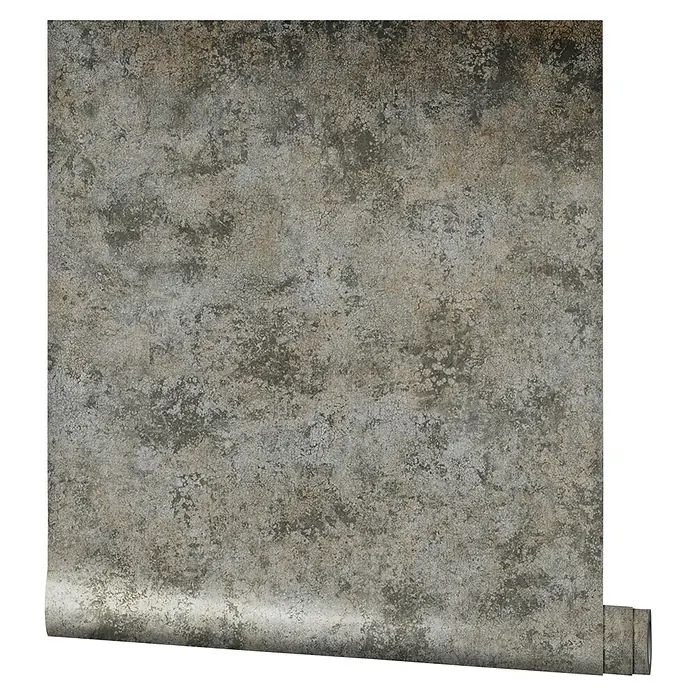 Marburg Natural Opulence Vliestapete Struktur I - Silber, Betonoptik, 10,05 x 0,7 m - Ein Rollenbild der Tapete mit einem einzigartigen, verschmutzten Aussehen, perfekt für die Gestaltung von Innenräumen mit Charakter.