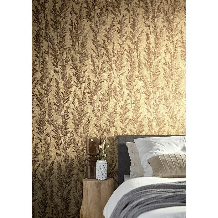 Marburg Natural Opulence Vliestapete (Gold, Floral, 10,05 x 0,7 m) | BAUHAUS