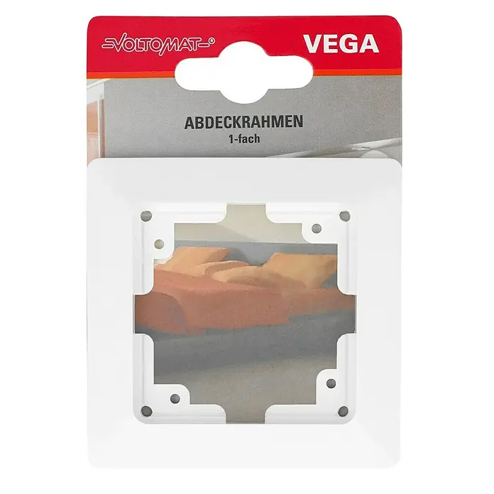 Voltomat VEGA Abdeckrahmen - Ultraweiß, 1-fach, Kunststoff - Ein VEGA-Abdeckrahmen von VOLTOMAT, 1-fach, in Weiß. Praktisches Zubehör für Elektroinstallationen, um Schalter und Steckdosen stilvoll zu ergänzen.