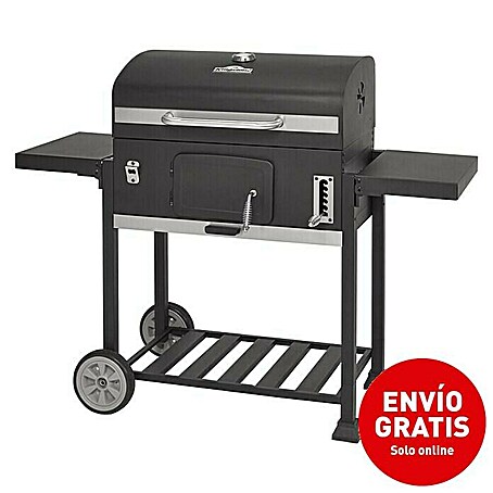Kingstone KMS Barbacoa de carbón Black Angus XXL (Superficie de la parrilla (An x Pr): 70 x 43 cm, Negro)