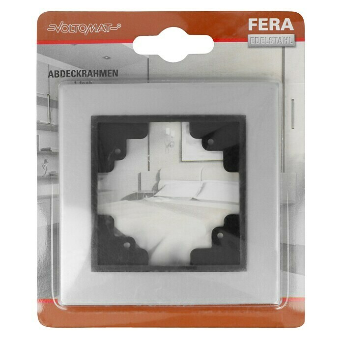 Voltomat FERA Abdeckrahmen Variante A (1-fach, Silber, Edelstahl, Unterputz)