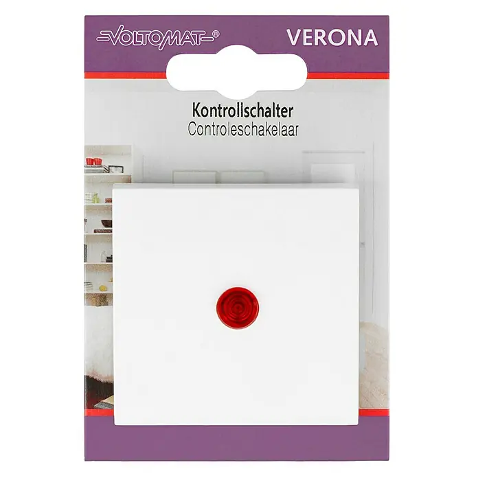 Kontrollschalter - Reinweiß, Kunststoff, 10 A - Abbildung eines Kontrollschalters von Voltomat Verona, ideal zur einfachen Bedienung elektronischer Geräte.