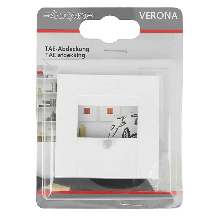 TAE-Abdeckung - Reinweiß, Kunststoff - TAE-Abdeckung "Verona" von Voltomat, eine stilvolle Lösung zur Abdeckung von TAE-Anschlüssen. Modernes Design fügt sich nahtlos in jeden Raum ein.