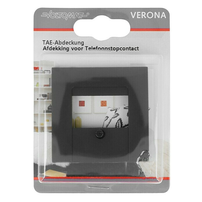 Voltomat Verona TAE-Abdeckung (Anthrazit, Kunststoff, Unterputz)