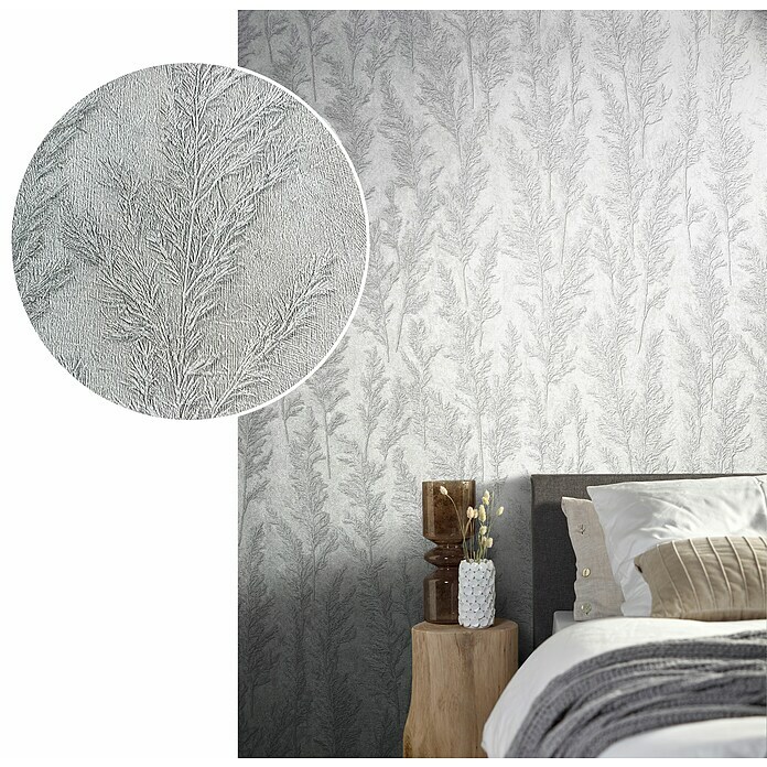 Marburg Natural Opulence Vliestapete Weiche Gräser (Grau, Floral, 10,05 x 0,7 m) | BAUHAUS