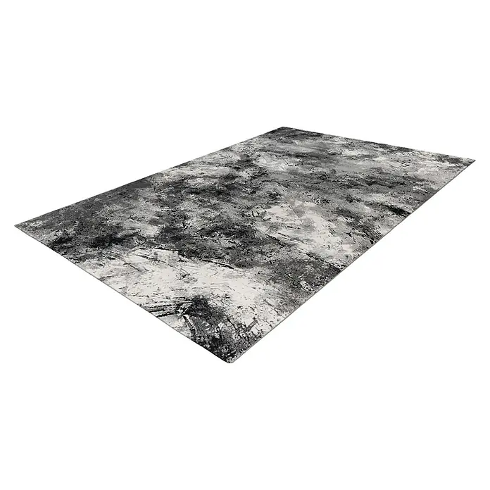 Kurzflorteppich Pablo 704 - Silber, 170 x 120 cm, 50% Polyester, 50% Polypropylen - Grauer Teppich mit abstraktem Muster, der jedem Raum einen modernen Touch verleiht. Dieser Teppich bietet Komfort und Stil in Einem.