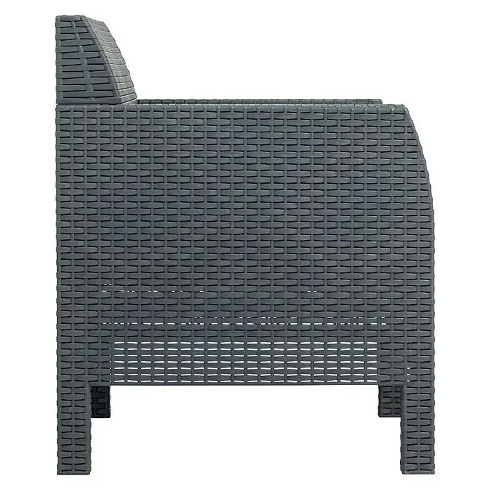 Toomax Loungemöbel-Set Matilde - Kunststoff, Schwarz, 3 -tlg. - Grauer Rattansessel mit Armlehne für den Außenbereich. Das perfekte Möbelstück für Ihren Garten oder Ihre Terrasse mit Komfort und Stil.