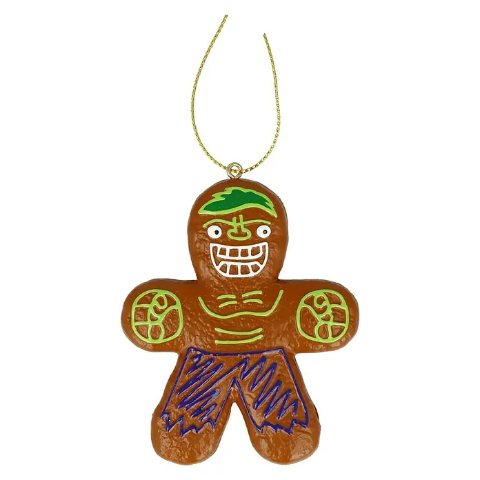 Kurt S. Adler Christbaumschmuck Lebkuchen Hulk - Braun, Kunststoff, 6,8 x 0,7 x 8 cm, Marvel - Hulk - Weihnachtsschmuck: Lebkuchenmann mit detaillierten Gesichtszügen und goldener Aufhängeschnur, festlich und einzigartig.