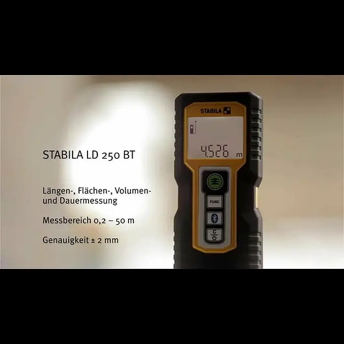 Stabila Laserentfernungsmesser LD 250 BT - Max. Arbeitsbereich: 50 m - STABILA LD 250 BT - Deutsch