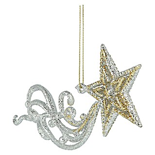 Kurt S. Adler Christbaumschmuck Sternschnuppe (Silber, Kunststoff, L x B x H: 20,07 x 3,56 x 7,87 cm)