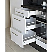 Respekta Premium Composición de cocina (Ancho: 310 cm, Con dispositivos eléctricos, Gris de alto brillo)