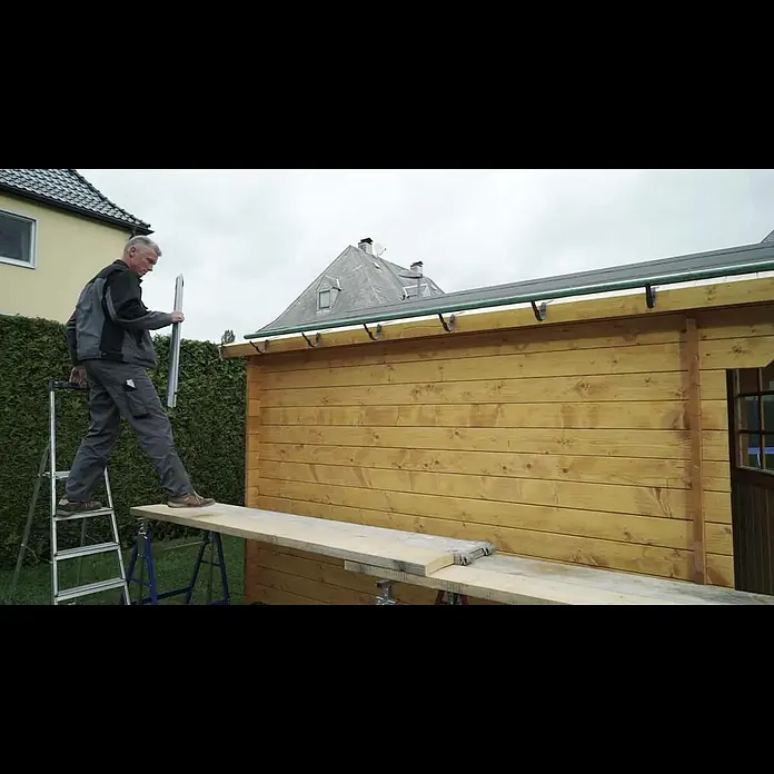 Sarei Fallrohrbogen - Nennweite: 100 mm, Winkel: 72 °, Aluminium, Silber - Dachrinnenmontage mit Rinnentrgern zum Biegen / Installation of halfround gutters