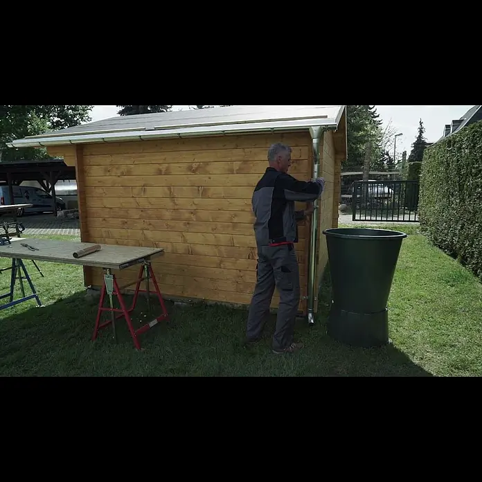 Sarei Regenwasserklappe - Nennweite: 80 mm, Zink - Einbau einer Regenwasserklappe  / Installation of downspout cleanout type 2