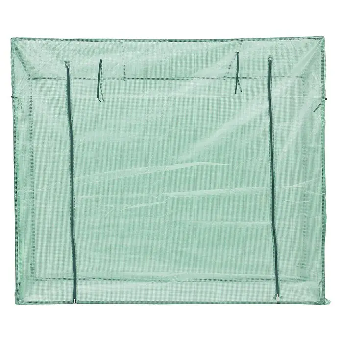 Gardol Gewächshaus - Außenmaß inkl. Dachüberstand (B x T): 77 x 200 cm, Grün - Ein rechteckiges Gewächshaus mit grüner Plane und Reißverschlüssen für den einfachen Zugang, ideal für den Garten.