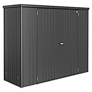 Biohort Geräteschrank 230 (Außenbreite inkl. Dachüberstand: 227 cm, Außentiefe inkl. Dachüberstand: 83 cm, Stahl, Dunkelgrau Metallic)