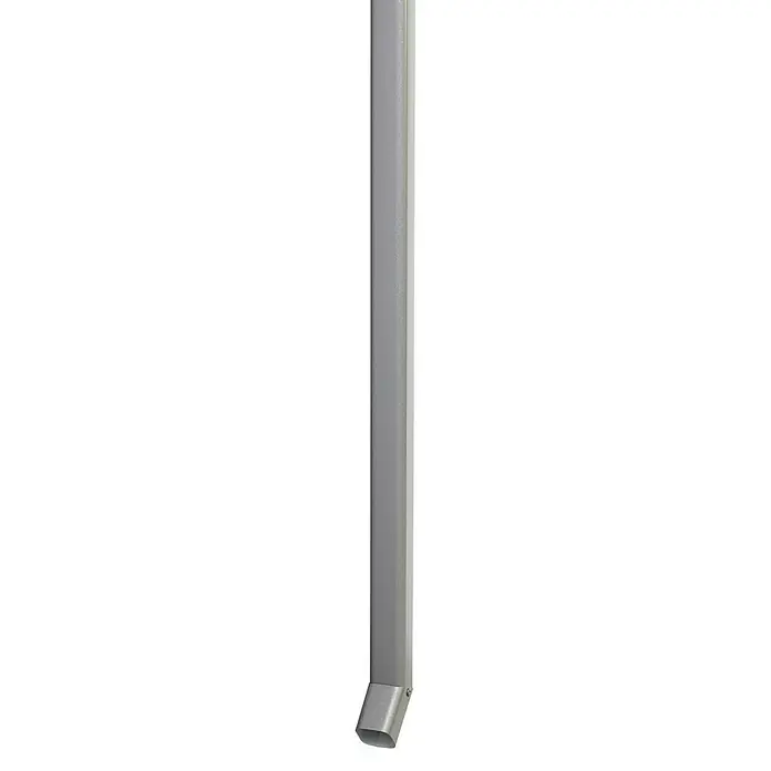 Biohort HighLine Regenfallrohr-Set - Quarzgrau-Metallic, Länge: 205,5 cm - Vertikale graue rechteckige Beleuchtungsleuchte mit angewinkeltem Ende.