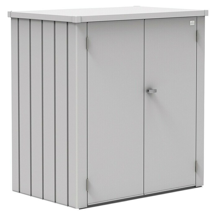 Biohort Geräteschrank (87 x 132 cm, Silber Metallic, Doppeltür)