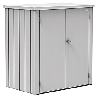Biohort Romeo Geräteschrank Gr. L (Außenmaß inkl. Dachüberstand (B x T): 132 x 87 cm, Stahl, Silber‑Metallic)
