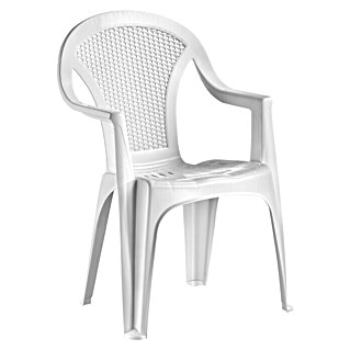 Vrtna stolica koja se može slagati jedna na drugu (Bijele boje, D x Š x V: 57 x 53 x 86 cm)