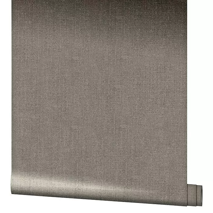 Marburg Natural Opulence Vliestapete - Rot-Braun, Uni, 10,05 x 0,7 m - Rolle braun-graue texturierte Tapete mit Leinenoptik.
