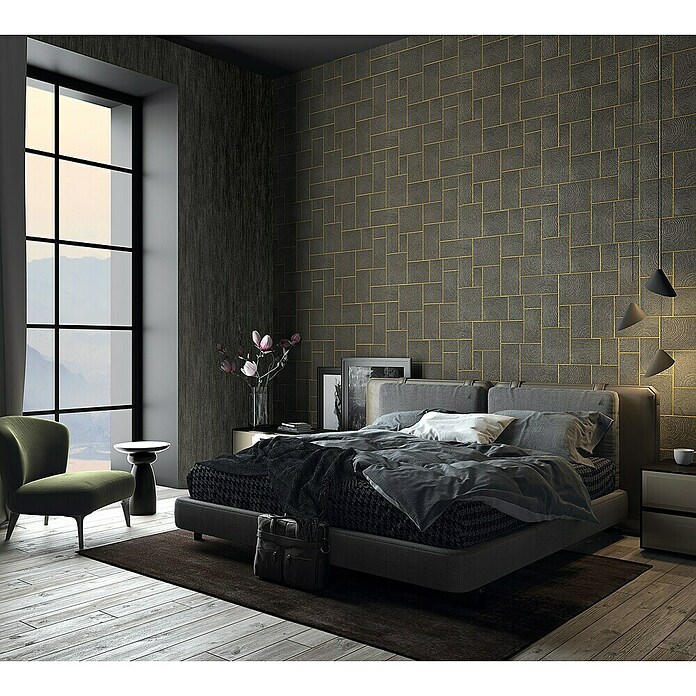 Marburg Natural Opulence Vliestapete (Schwarz, Holzoptik, 10,05 x 0,7 m) | BAUHAUS