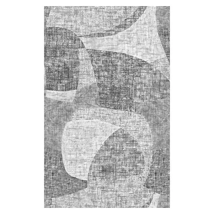 Marburg Smart Art Gallery Fototapete - B x H: 2,12 x 3,4 m, Vlies, Grau - Monochromes, abstraktes Kunstdruck mit strukturierten organischen Formen in Grautönen.