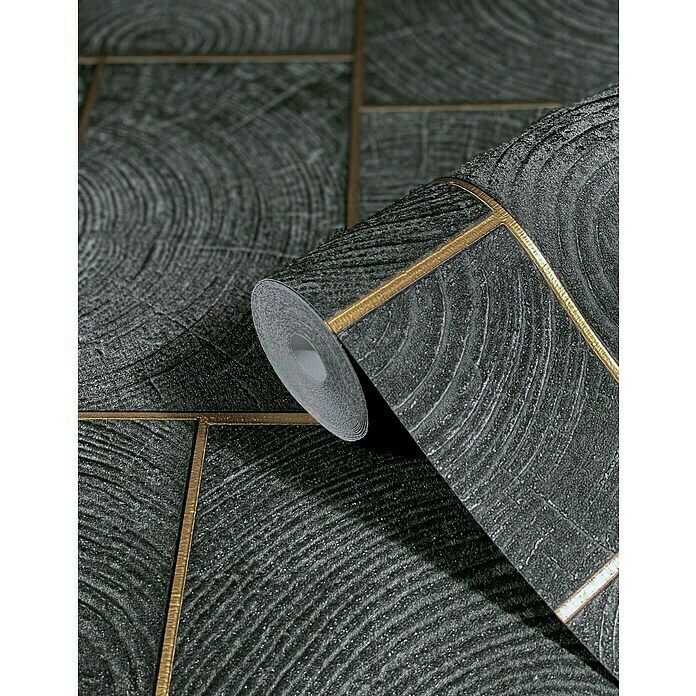 Marburg Natural Opulence Vliestapete (Schwarz, Holzoptik, 10,05 x 0,7 m) | BAUHAUS