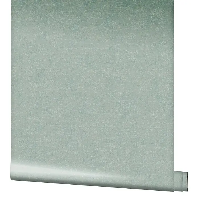 Marburg Shades Vliestapete - Grün, Uni, 10,05 x 0,53 m - Nahaufnahme einer Rolle mintgrüner Textiltapete, ideal für Wohnräume. Die Tapete hat eine subtile Textur, die Tiefe verleiht.