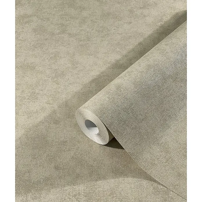 Marburg Shades Vliestapete - Beige, Uni, 10,05 x 0,53 m - Nahaufnahme einer Rolle Textiltapete in einem sanften Beigeton mit einer dezenten Textur, ideal für ein stilvolles Raumambiente.