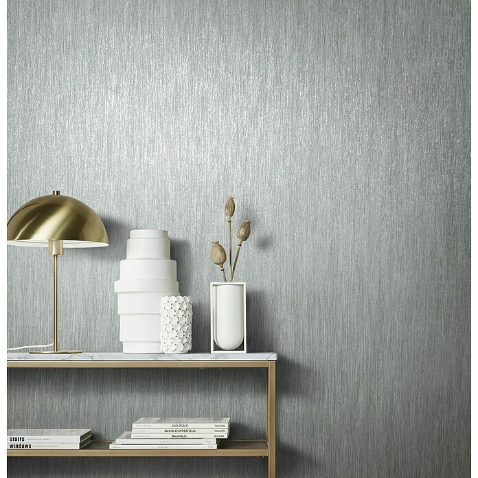 Marburg Natural Opulence Vliestapete (Metallic-Grau, Streifen, 10,05 x 0,7 m) | BAUHAUS
