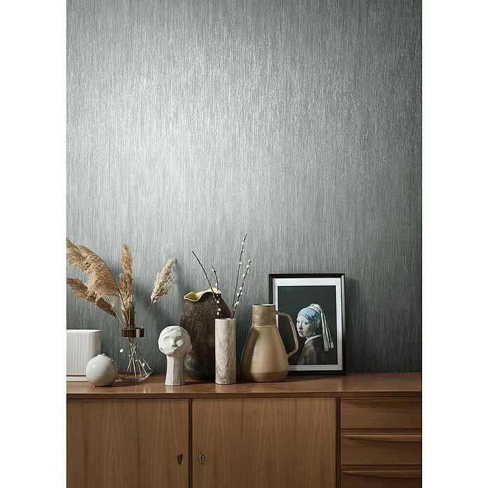 Marburg Natural Opulence Vliestapete (Metallic-Grau, Streifen, 10,05 x 0,7 m) | BAUHAUS