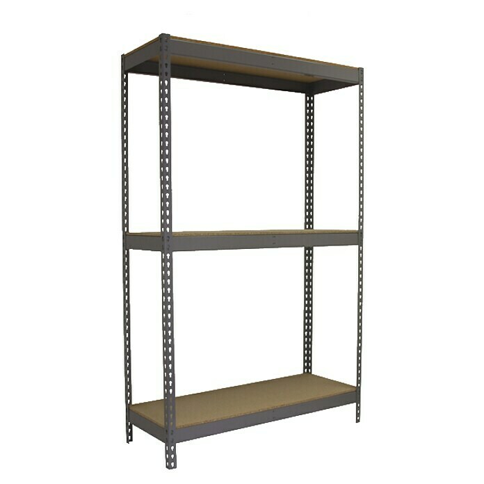 Simonrack Simontaller Schwerlastregal Simonforte Chipboard (H x B x T: 200 x 240 x 60 cm, Traglast pro Boden: 400 kg, Anzahl Böden: 3 Stk., Stecken, Grau) | BAUHAUS