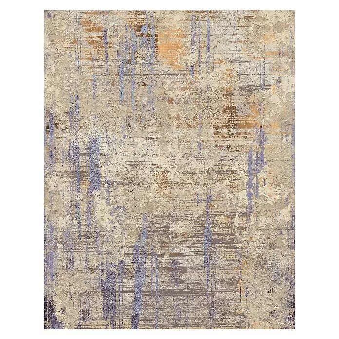 Marburg Smart Art Gallery Fototapete Shabby Uni - B x H: 2,12 x 2,7 m, Vlies, Grau-Lila - Abstrakt distressed Teppich in Beige, Braun, Rost und Lavendelblau mit farbigen Pinselstrichen.
